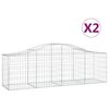 vidaXL Arched Gabion Baskets 2 pcs 200x50x60/80 cm Galvanised Iron