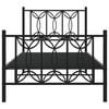 vidaXL Metal Bed Frame without Mattress with Footboard Black 90x200cm