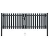 vidaXL Double Door Fence Gate Steel 300x125 cm Anthracite