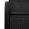 vidaXL Garden Sofa Black 121 x 62 x 69cm Poly Rattan