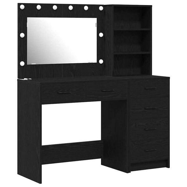vidaXL Dressing Table Black 78.5 x 41 x 135 cm Engineered wood