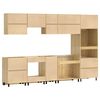 vidaXL Cabinet with Drawer with Shelf 9 pcs Honey Solid Pine Wood