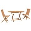 vidaXL Garden Bistro Set Folding 3 pcs Brown Soild Teak Wood