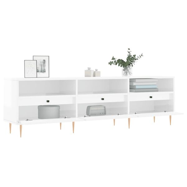 vidaXL TV Cabinet High Gloss White 150x30x44.5 cm Engineered Wood