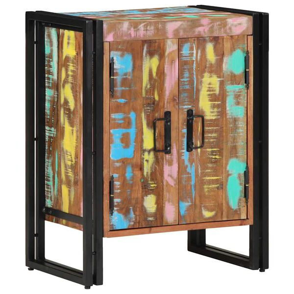 vidaXL Shoe Cabinet with Door Black 30 x 30 x 40 cm Solid Reclaim wood