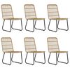 vidaXL 7 Piece Outdoor Dining Set Poly Rattan and Glass