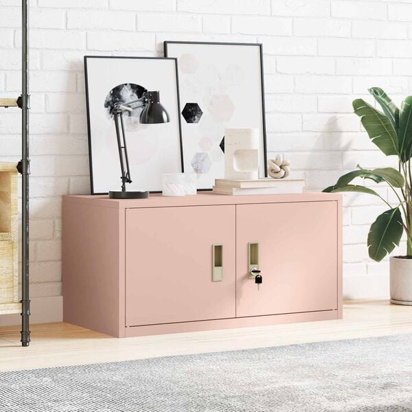 vidaXL Storage Cabinet Pink 80 x 40 x 40 cm Steel
