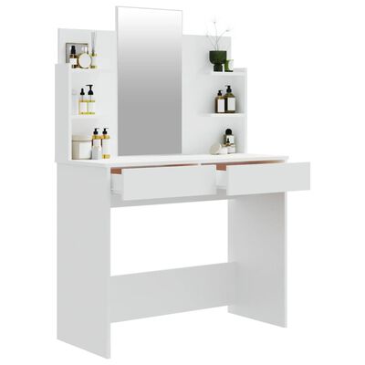 vidaXL Dressing Table with Mirror White 96x40x142 cm