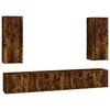 vidaXL 6 Piece TV Cabinet Set Smoked Oak Engineered Wood