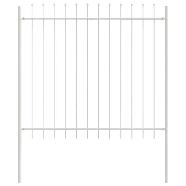 vidaXL Garden Fence White 1.7 x 1.5 m Powder-coated Steel