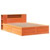 vidaXL Bed Frame without Mattress Wax Brown 120x190 cm Small Double Solid Wood Pine