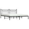 vidaXL Metal Bed Frame without Mattress with Headboard Black 193x203cm