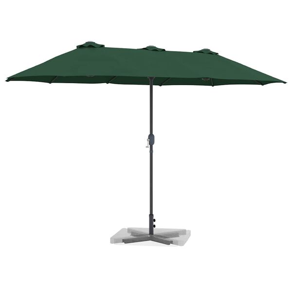 vidaXL Garden Parasol Green 370 x 197 x 239 cm Polyester and Aluminium