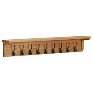 vidaXL Coat Rack | Natural Oak | Solid Oak Wood | Medium | Wall-mounted