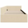 vidaXL Corner Bed Frame with Headboard Cream 90 cm x 190 cm Velvet