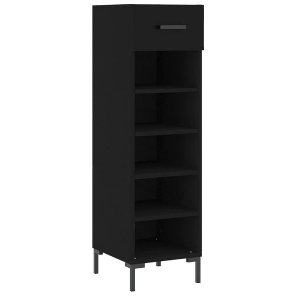 vidaXL Shoe Cabinet Black 30x35x105 cm Engineered Wood