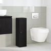 vidaXL Bathroom Cabinet with Roll Holder Black 20.5x22x72 cm