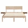 vidaXL Bed Frame with Headboard Brown 140 x 190 cm Solid Pine Wood