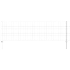 vidaXL Euro Fence with Post 25 x 0.8 m Galvanised Steel Silver Mesh