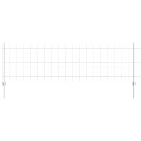 vidaXL Fence with Post Silver 0.8 x 25 m Steel