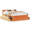 vidaXL Bed Frame without Mattress with Headboard Wax Brown 150x200 cm