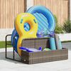 vidaXL Poolside Float Storage Grey 110x100x57 cm Poly Rattan