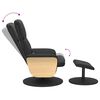 vidaXL Massage Recliner Chair with Footstool Black Faux Leather