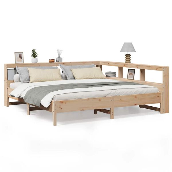 vidaXL Bookcase Bed without Mattress 180x200 cm Solid Wood Pine