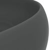 vidaXL Luxury Wash Basin Round Matt Dark Grey 40x15 cm Ceramic