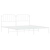vidaXL Metal Bed Frame without Mattress with Headboard White 193x203cm