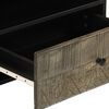 vidaXL TV Cabinet Black 80x33x46 cm Solid Wood Mango