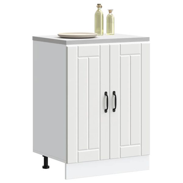 vidaXL Sink Base Cabinet Lucca White Engineered Wood