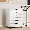 vidaXL Rolling Cabinet with Drawers MOSS White Solid Wood Pine