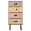 vidaXL Side Cabinet with 4 Drawers Brown 34.5x30x74.5 cm MDF