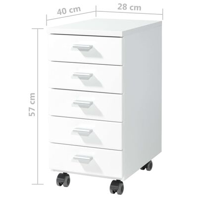 Germania Rolling Filing Cabinet White 4099-84