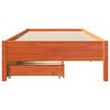 vidaXL Bed Frame without Mattress Wax Brown 90x190 cm Single Solid Wood Pine