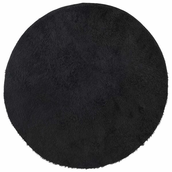 vidaXL Shaggy Rug High Pile NAVARRA Black 120x120 cm Polyester