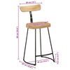 vidaXL Bar Stools 2 pcs 49x43x88 cm Solid Wood Mango