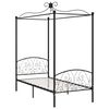 vidaXL Canopy Bed Frame without Mattress Black Metal 100x200 cm