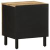 vidaXL Bed Cabinet Black 40x33.5x46 cm Solid Rough Wood Mango