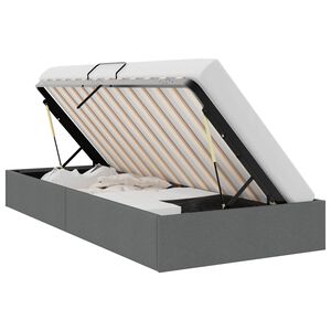 vidaXL Storage Bed with Storage Dark Grey 100 x 190 cm Fabric