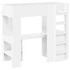 vidaXL Loft Bed Frame with Desk White 75 x 190 cm Engineered Wood