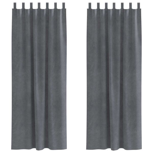 vidaXL Blackout Curtains 2 pcs Light Grey 140 x 245 cm Velvet
