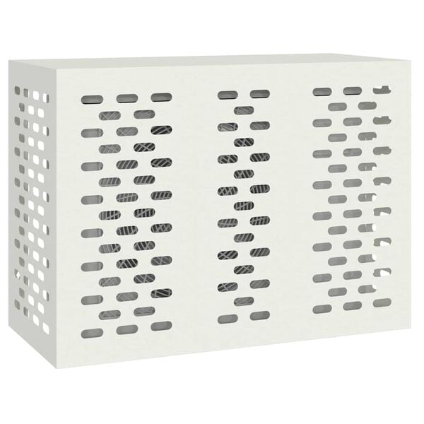 vidaXL Air Conditioner Cover White 110 x 50 x 80 cm Steel