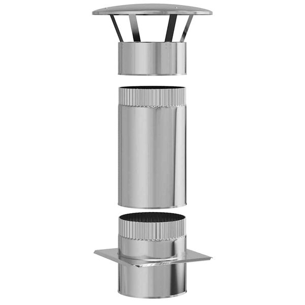 vidaXL Chimney Extension Silver 35 x 35 x 65 cm Stainless Steel