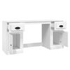 vidaXL Desk with Cabinet White Engineered Wood