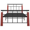 vidaXL Bed Frame without Mattress Metal and Solid Oak Wood 100x200 cm