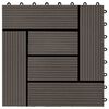 vidaXL Decking Tile 11 pcs Dark Brown 30 x 30 cm WPC