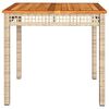 vidaXL Garden Table Beige 80x80x75 cm Poly Rattan Acacia Wood