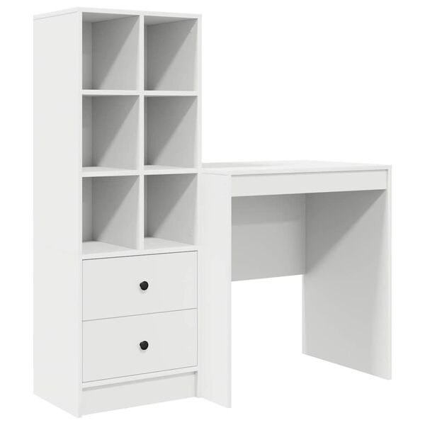vidaXL Desk with Drawer 2 pcs White